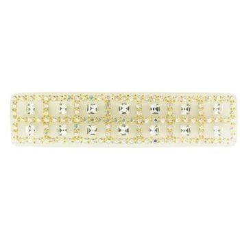 France Luxe - Rectangle Barrette w/Swarovski Grid - Ivory