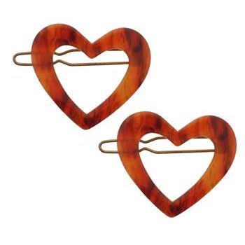 France Luxe - Small Cutout  Heart Barrettes - Luxe (2)