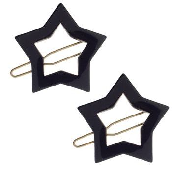 France Luxe - Mini Star Barrettes - Black (2)