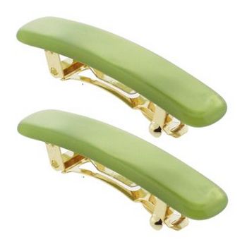 France Luxe - Mini Rectangle Barrettes - Nacro Bright Lime (2)