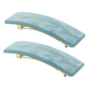 France Luxe - Small Rectangle Barrette - Nacro Bright Aqua (2)