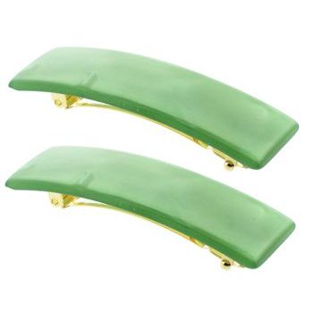 France Luxe - Small Rectangle Barrette - Nacro Bright Lime (2)