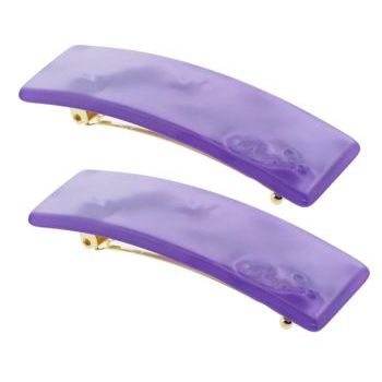 France Luxe - Small Rectangle Barrette - Nacro Bright Lilac (2)