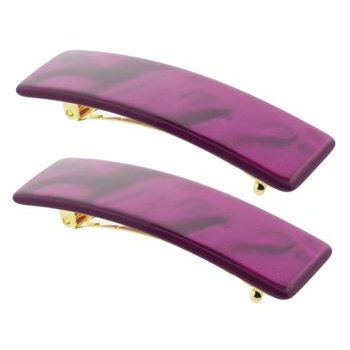 France Luxe - Small Rectangle Barrette - Nacro Bright Plum (2)