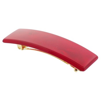 France Luxe - Small Rectangle Barrette - Nacro Bright Red (1)