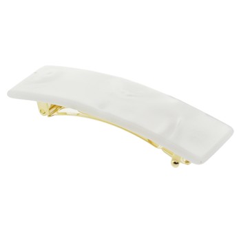 France Luxe - Small Rectangle Barrette - Nacro Bright White (1)