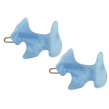 France Luxe - Mini Scotty Dog Barrettes - Blue (2)