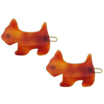 France Luxe - Mini Scotty Dog Barrettes - Tort (2)