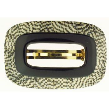 France Luxe - TwoTone Cutout Barrette - Opera Silver/Black