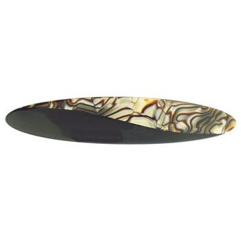 France Luxe - Split Tone Thin Oval Barrette - Black/Onyx