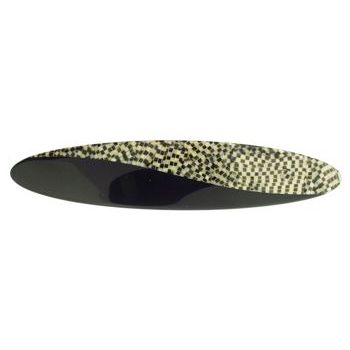 France Luxe - Split Tone Thin Oval Barrette - Black/Opera Silver