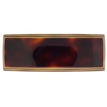 France Luxe - Layered Luxury Rectangle Barrette - Tort w/Lain Trim