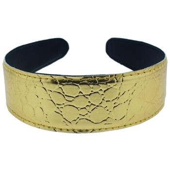 Karen Marie - Faux Croc Headband - Metallic Gold(1)
