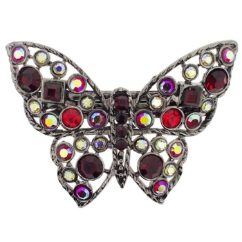 Medusa's Heirlooms - Crystal Geo Butterfly Barrette - Ruby (1)