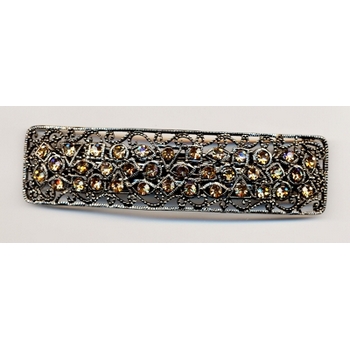 Austrian Crystal Filigree Bar - Gold