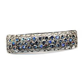 Austrian Crystal Filigree Bar - Sapphire