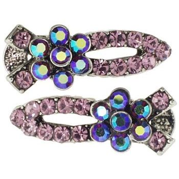 Karen Marie - Small Flower Alligator Clips - Lilac (set of 2)