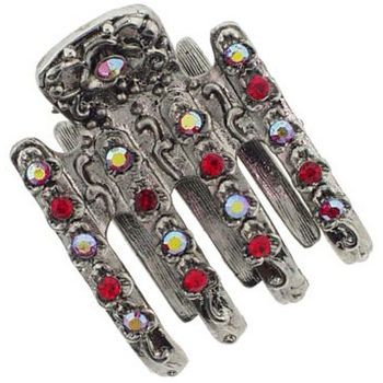 Karen Marie - Mini Flat Crystal Jaw - Ruby (1)