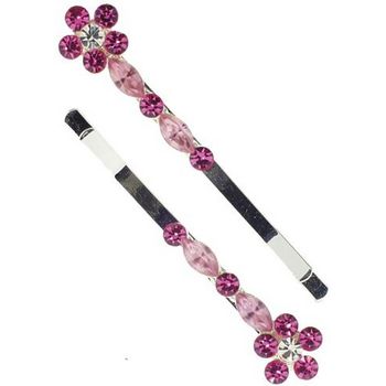 Karen Marie - Crystal Daisy Bobby Pins - Rose (Set of 2)