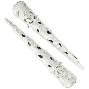 HB HairJewels - Lucy Collection - Mini Metallic Condor Clip - Silver (set of 2)