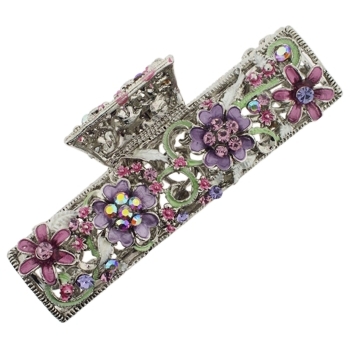 Medusa's Heirlooms - Crystal & Floral Barrel Claw - Lavender (1)