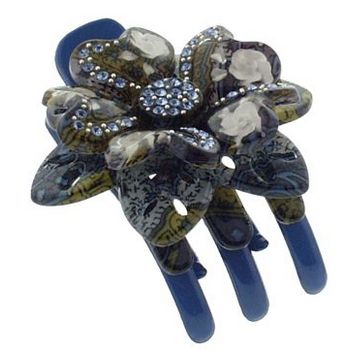 Medusa's Heirlooms - Crystal Flower Clamp - Blue (1)