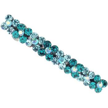 Karen Marie - Skinny Crystal Flower Barrette - Blue (1)