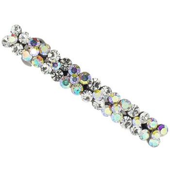 Karen Marie - Skinny Crystal Flower Barrette - White (1)