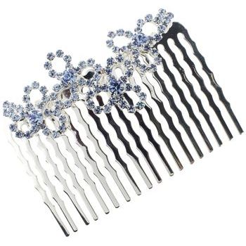 Karen Marie - Open Daisy Crystal Comb - Blue (1)
