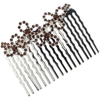 Karen Marie - Open Daisy Crystal Comb - Topaz (1)
