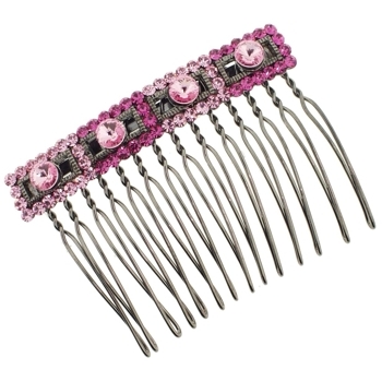 Karen Marie - Crystal Rec Buckle Comb - Rose (1)