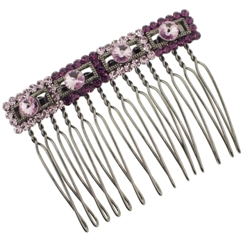 Karen Marie - Crystal Rec Buckle Comb - Amethyst (1)