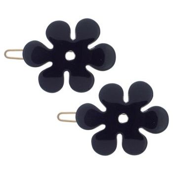 France Luxe - Mini Modern Flower Barrette - Black (2)