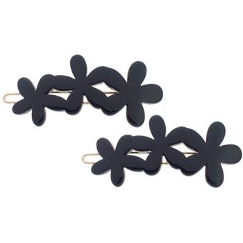 France Luxe - Triple Daisy Flower Chain Barrette - Black (2)