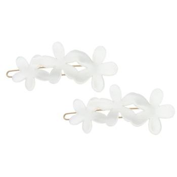 France Luxe - Triple Daisy Flower Chain Barrette - Nacro White (2)