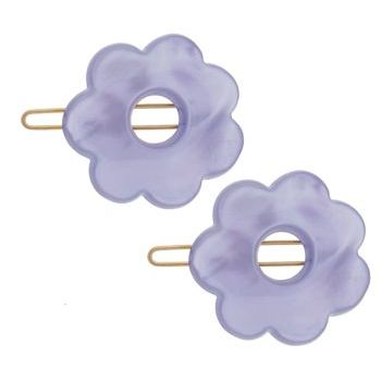 France Luxe - Small Flower Barrettes - Lilac (2)