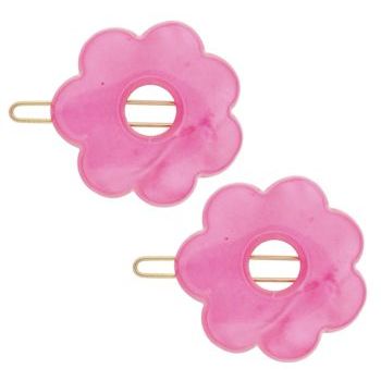 France Luxe - Small Flower Barrettes - Pink (2)