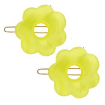 France Luxe - Small Flower Barrettes - Yellow (2)