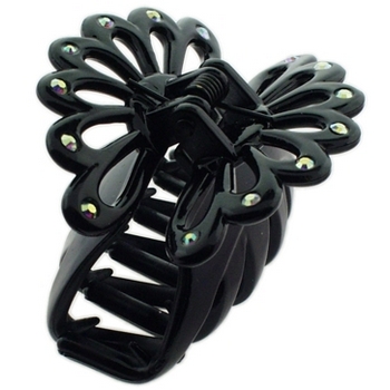 HB HairJewels - Lucy Collection - Rhinestone Fan Claw - Black (1)