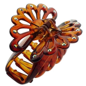 HB HairJewels - Lucy Collection - Rhinestone Fan Claw - Tort (1)