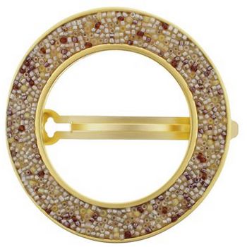 Gia Alessandra - Open Round Beaded Barrette - Topaz (1)