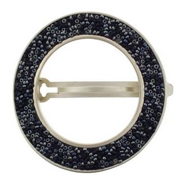 Gia Alessandra - Open Round Beaded Barrette - Hematite (1)