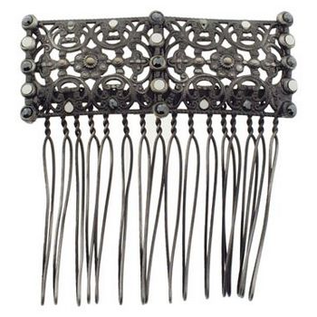 Gia Alessandra - Antique Filigree Design Rec Side Comb - Antique Silver (1)