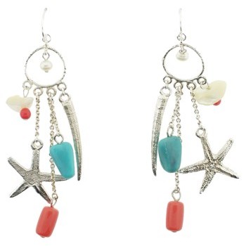 Gerard Yosca - Multi Charm Drops on Earring (2 Earrings Per Set)