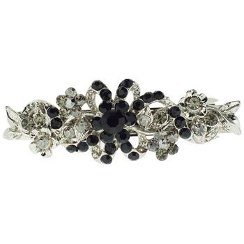 Karen Marie - Crystal Flower Burst Barrette - Smoke (1)