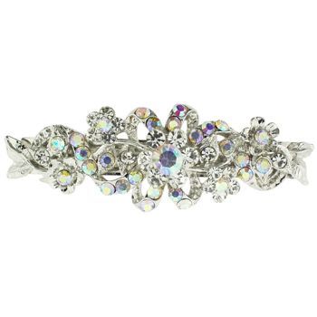 Karen Marie - Crystal Flower Burst Barrette - White Diamond (1)