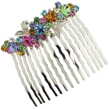 Karen Marie - Crystal Garden Flower Comb - Multi Hued (1)
