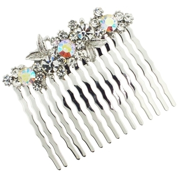 Karen Marie - Crystal Garden Flower Comb - White Diamond (1)