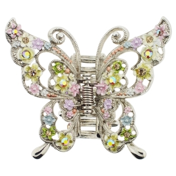 Medusa's Heirlooms - Flower Garden Butterfly Jaw Clip - Ivory (1)