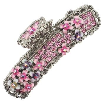 Medusa's Heirlooms - Crystal & Floral Barrel Claw - Rose (1)